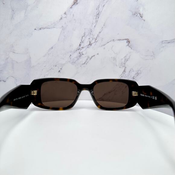 PRADA Sunglasses New Brown Tortoise Acetate PR 17WS Symbole Logo Italy Authentic - Picture 6 of 16